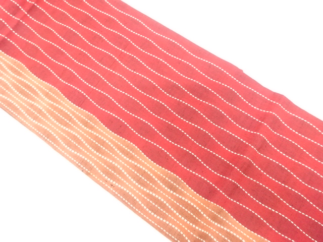 刺し子　よろけ縞模様　全通袋帯